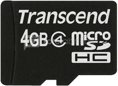 Transcend MicroSDHC 4GB Class 4 kaina