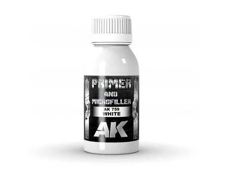AK Interactive - Baltas PRIMER AND MICROFILLER (baltas gruntas ir mikroužpildas), 100ml, AK759