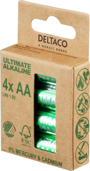 Elementai DELTACO AA (LR6), 1,5 V, 4 vnt. / ULT-LR6-4P