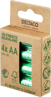 Elementai DELTACO AA (LR6), 1,5 V, 4 vnt. / ULT-LR6-4P kaina