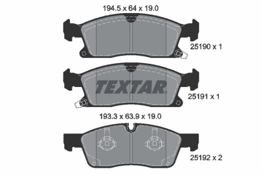 TEXTAR 2519002 Brake pad set
