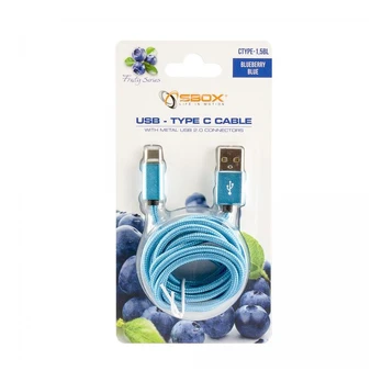 Sbox USB-- Type C M/M 1.5m USB-TYPEC-15BL fruity blue