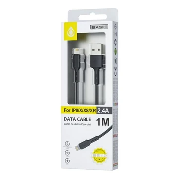 Laidas Iphone USB-A +IP8/X/12/13 OnePlus 2.4A 1m juodas