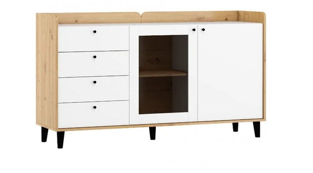 Komoda Meblocross Dolce DOL-04, ruda/balta