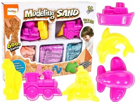 Malplay Kinetinis modeliavimo smėlis 600g su formelėmis