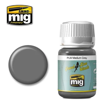 AMMO by MIG Jimenez AMMO MIG - Sendinimo priemonė PANEL LINE WASH MEDIUM Pilkas, 35ml, 1601