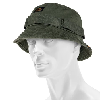 Alpha Industries Washed Out Bucket Hat Dark Olive Kepurė