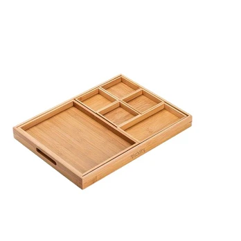 bambukinis padėklų rinkinys, 7vnt/komplektas