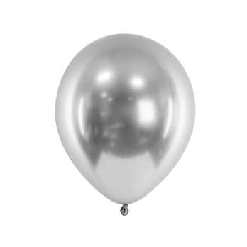 PartyDeco Blizgūs sidabriniai balionai (10vnt)