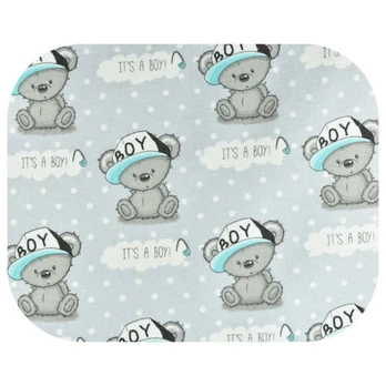 Diaper - 17542 - FLANNEL PRINT - EGA -  BOY - GREY- size 70x80 cm