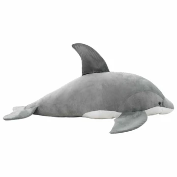 Minkštas žaislinis delfinas, pilkas, pliušinis