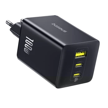 Baseus EnerFill FE11 100W Wall Charger 2 x USB-C + USB-A - Juodas