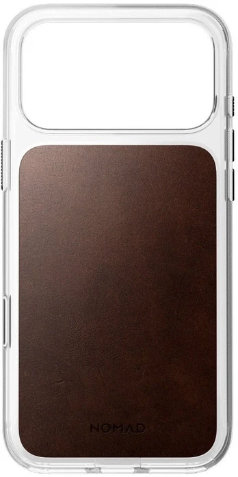 Nomad skaidrus odinis dėklas, sendinto rudumo (Horween) - iPhone 18 Pro Max/17 Pro Max