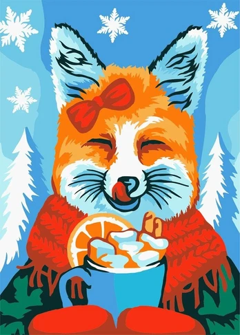 Paint by Numbers kit/ Winter yummy 13x16 cm MINI131
