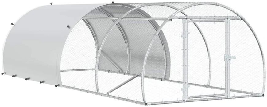 Vištų būdas Sidabrinė 400 x 150 x 100 cm Galvanizuotas plienas