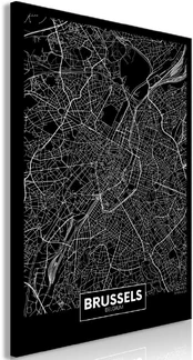 Artgeist Paveikslas - Dark Map of Brussels (1 Part) Vertical kaina