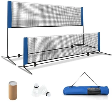 Badmintono tinklas mėlynas