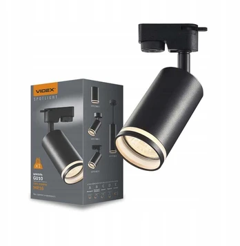 GU10 LED Ring v2 bėginis halogeninis šviestuvas, juodas