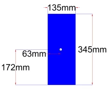 Stikliukas stalčiui 135x345 mm mėlynas kaina