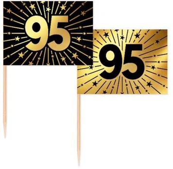 Globos Europe Bv Guld og sort kageflag 95, 50 stk