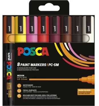 POSCA PC-5M 8stk Varme Farver