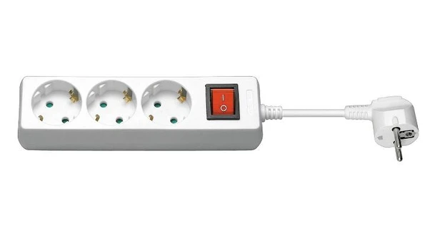 MicroConnect maitinimo juosta 3 lizdai 3 m balta (GRU0033WS)