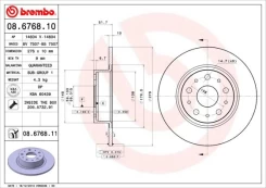 Stabdžių diskas BREMBO 08.6768.11 kaina