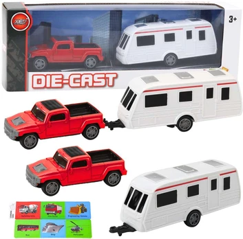 Automobilis su kemperiu Die-Cast, raudonas