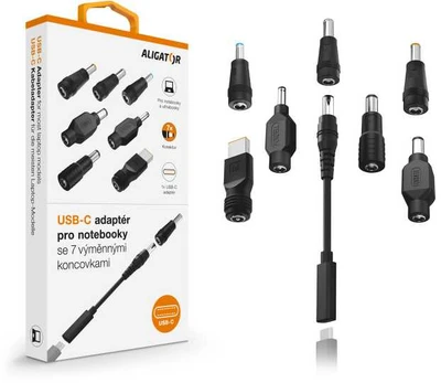 Aligator USB-C adapter for laptops and ultrabooks with 7 interchangeable connectors