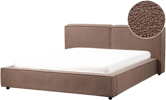 Beliani Bouclé lova LINARDS, 160 x 200 cm, ruda