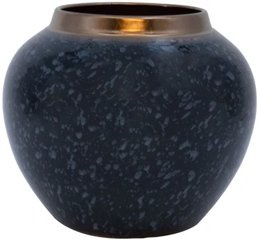 Vase TITAN STONE D20xH18cm, juodas/pilkas