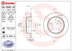 Stabdžių diskas BREMBO 08.9580.21 kaina