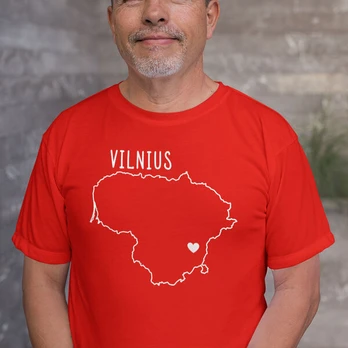 Marškinėliai "Vilnius - širdis", Balta