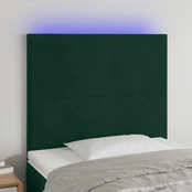 Galvūgalis su LED, tamsiai žalias, 80x5x118/128cm, aksomas kaina