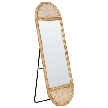 Beliani Pastatomas veidrodis BARGES 150 cm rotango spalvos