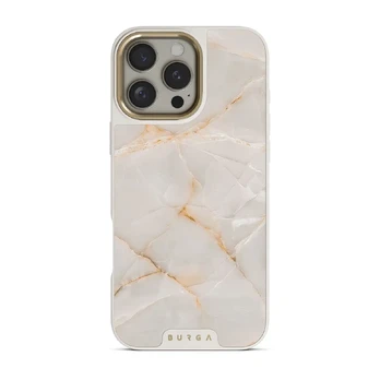 Vanilla Sand - Marble iPhone 16 Pro Case, Elite Light (MagSafe) / Gold