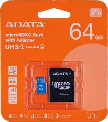 ADATA 64GB Micro SDXC V10 85MB/s + ad.