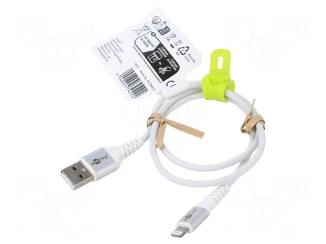 Cable | USB 2.0 | Apple Lightning plug,USB A plug | 0.5m | white