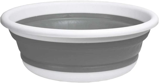 Apvalus dubuo 37 cm baltas ir pilkas ELBA COMPACT 9 litrai