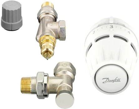 radiatoru termostatiskā vārsta komplekts, Danfoss, aksiāls, DN15