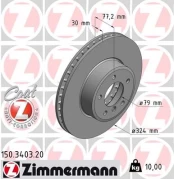 Stabdžių diskas ZIMMERMANN 150.3403.20 kaina