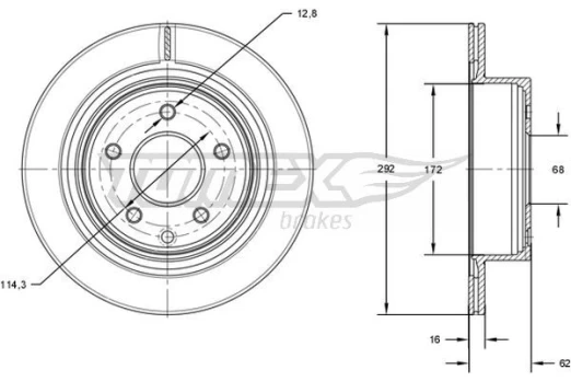 Stabdžių diskas TOMEX Brakes TX 71-72