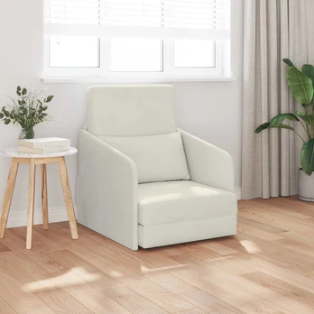 Sofa lova 2-in-1 Kreminė 65x80x83 cm Aksomas