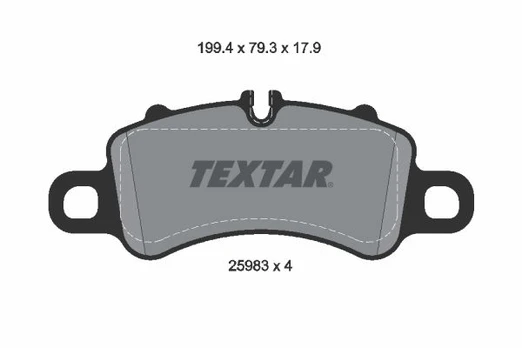 Stabdžių trinkelių rinkinys, diskinis stabdys TEXTAR 2598303