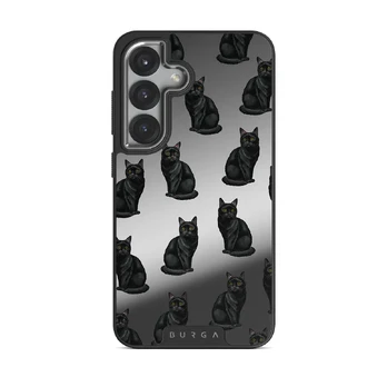 Salem - Samsung Galaxy S25 Case, Elite Mirror Dark (Magnetic) / Silver