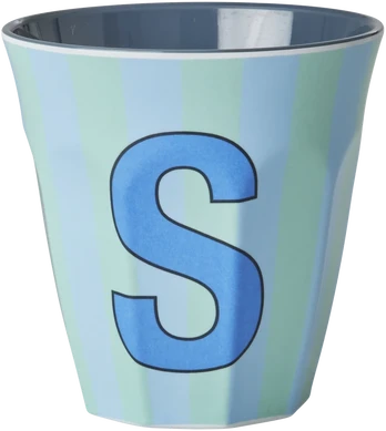 Rice - Melamine Cup with the Letter S - Mėlyna - Medium