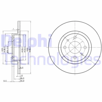 DELPHI BG2411 Brake Disc