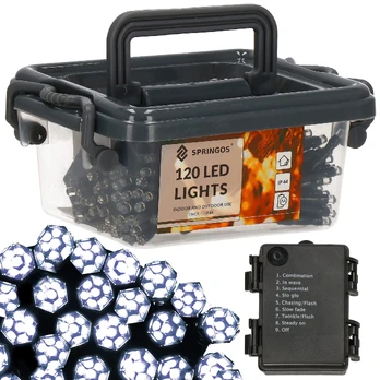 Lempučių girlianda Springos CL0175, 7.5 m, šaltai balta, 120 LED