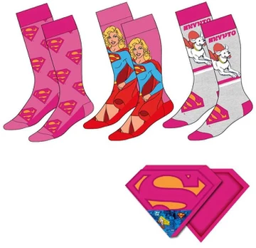 CERDÁ DC Comics Superman Supergirl assorted adult 3 socks set