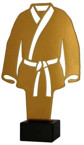 Detal Metalinis trofėjus su marmuriniu pagrindu - Karate/Dziudo - kimono